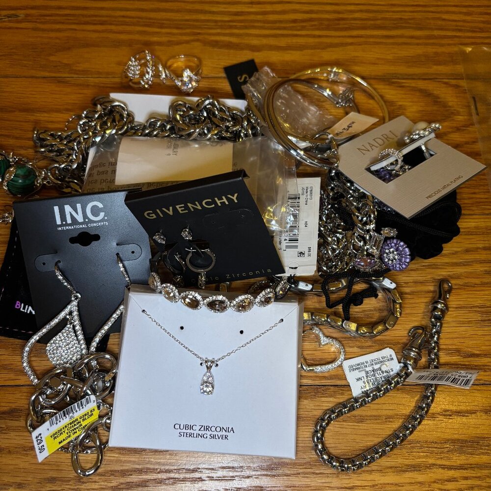 Silver & White Jewelry Bundle NEW Givenchy, INC, Sterling CZ